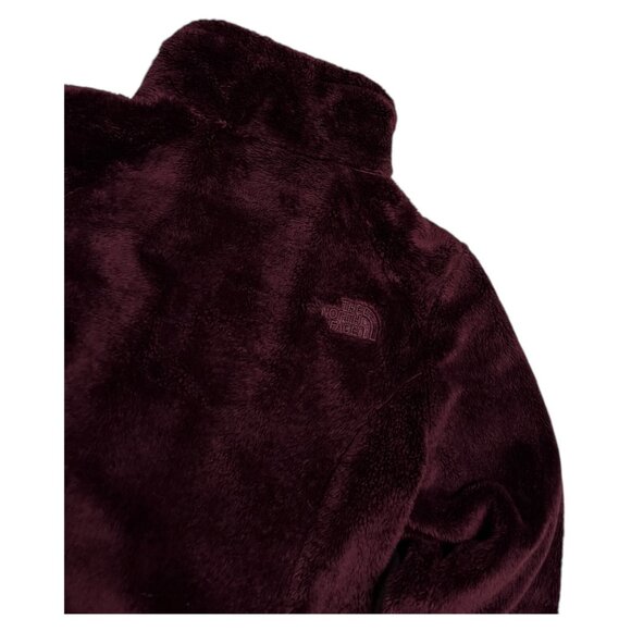 The North Face Burgundy Faux Fur FLEECE Outdoor Fall Spring Jacket Womens XS - Picture 6 of 6